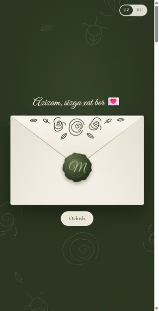 Qizlar bazmi — yashil va oq, konvertli qizlar bazmi taklifnomasi shabloni